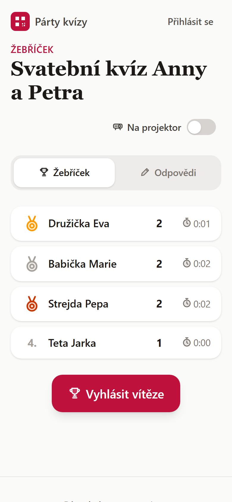 V telefonu každého hosta